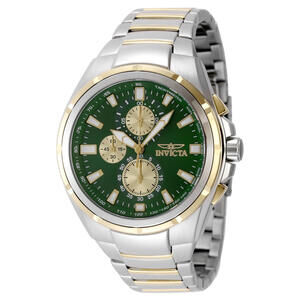 Invicta Men's Stainless Steel Chronograph Watch with Green Dial (49084)